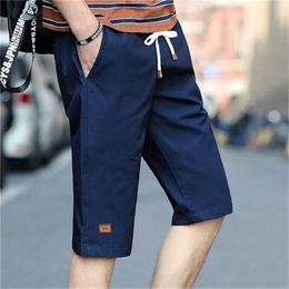 Summer men's casual drawstring 7 points overalls sports shorts straight tide card 210420