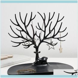 white necklace stand Australia - Housekeeping Organization Home Gardennordic Deer Black White Earrings Necklace Ring Pendant Bracelet Jewelry Cases And Display Stand Tree St