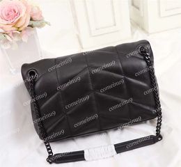 Wholesale Women's Soft Lambskin LOULOU PUFFER Chain Shoulder Bags Fashion Designer Messenger bag Crossbody Purse Genuine Leather Handbag Black Hardware 2024