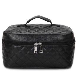 Cosmetic box Quilted professional cosmetic bag women's large capacity storage handbag travel toiletry makeup bag sac 210729