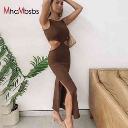 Ribbed Sexy Party Club Bodycon Midi Dresses Women Cut Out Irregular Patchwork Dress Female Casual Outfits Summer Y2K Clothes 210517