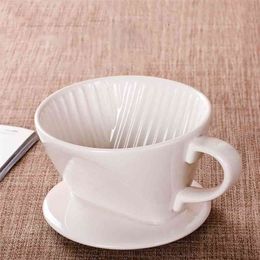 Practical Coffee Filtering Cup Reusable Hand Brewed Drip Ceramic Funnel Durable Accessories 210712