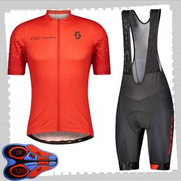SCOTT team Cycling Short Sleeves jersey (bib) shorts sets Mens Summer Breathable Road bicycle clothing MTB bike Outfits Sports Uniform Y210414116
