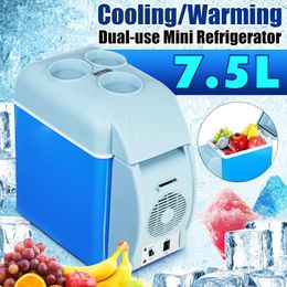 12V Portable Car Refrigerator Mini Freeze Heating Dual Use Fridge Fruit Storage Car Home Camping Picnic Refrigeration Heating