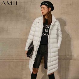 Minimalism Down Jacket Female Winter Fashion Solid Stand Collar 90%White Duck Women's 12070688 210527