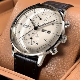 Wristwatches Luobin Automatic Mechanical Watch Men Top Dress Watches 42mm Stainless Steel Calendar Luminous Wristwatch Mens 202278a