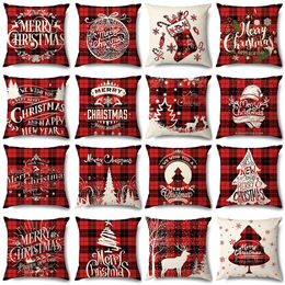 Christmas Pillow case cushion cover 45*45 sofa cushions Linen Pillowcases Cotton covers Home Decor