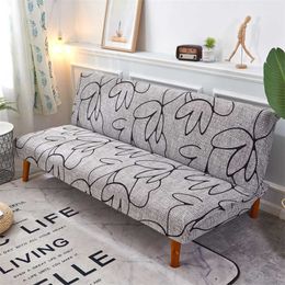 Grey and black Sofa Bed Cover Folding ling chair seat slipcovers stretch covers Couch Protector Elastic Futon bench Covers 211102