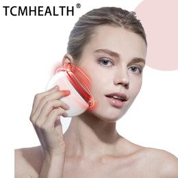 Elektrisches Gesichtskratzer-Instrument Heizung Vibration Farbe Licht Mikrostrom Lift Anziehen Auge Hals Gesichtsmassagegerät
