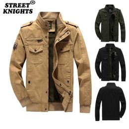 Men Winter Outwear Bomber Jacket Air Force Pilot Warm Casual Fur Collar Army Tactical Coat 211110