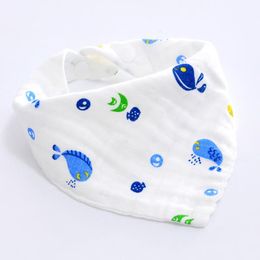 2022 new 4 layers Newborn Baby Boys Girls Bibs Cartoon INS print Cotton Infant Towel Bandanas Scarf Children Cravat Kids Scarf 16 Styles