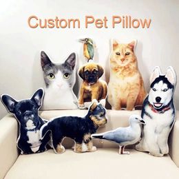 Custom Po Pet Pillow Personalized DIY Dog Face Shaped Cushion Plush Toys Animal Throw Pillow Sofa Decorative Memorial Gift 210716