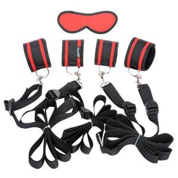 Bondage Under Bed Kit Restraints Bdsm Fetish Harness Sexy Handcuff Ankle Cuffs Mask For Couples SM Prime Beginners Sex Play