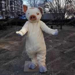 Halloween white pig Mascot Costume Top quality Cartoon Character Outfits Adults Size Christmas Carnival Birthday Party Outdoor Outfit