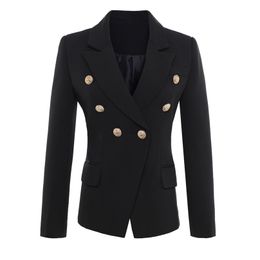 HIGH QUALITY Fashion Runway Star Style Jacket Women's Gold Buttons Double Breasted Blazer OuterwearS-5XL 211006