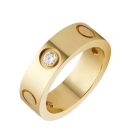 Rose Gold Stainless Steel Crystal wedding ring Woman Jewelry Love Rings Men Promise Rings For Female Women Gift Engagement With bag