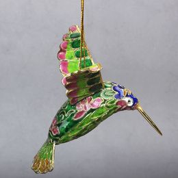 Handcrafts Chinese Cloisonne Enamel Filigree Bird Charms Ornaments Animal Small Decorative Item Hanging Decoration Bag Pendant Gifts