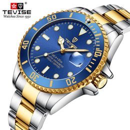 Tevise Mechanische Uhren Automatische Uhr Männer Luxus Marke Wasserdichte Edelstahl Armbanduhren Herren Montre Homme 210527