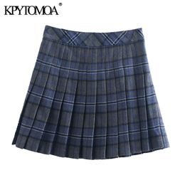 Women Chic Fashion With Lining Pleated Mini Skirt High Waist Side Zipper Female Skirts Mujer 210420