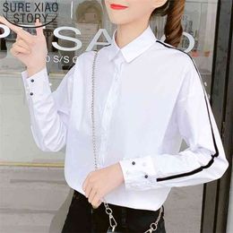 Fashion Women Shirts Long Sleeve Beading Solid Corduroy Turn-down Collar Clothing Casual Tops 5397 50 210506