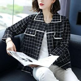 mink jacket womens UK - Women's Jackets Office Lady Casual Plaid Mink Fleece Outerwear Women Spring Elegant Retro Long Sleeve Jacket Fashion Korean Coat Streetwear