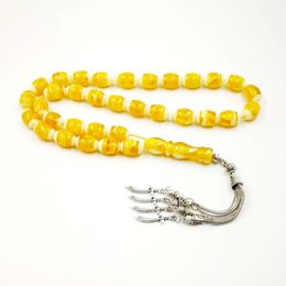 amber rosary beads UK - Ambers Color Rosary Muslim Tasbih Eid Ramadan Luxurious Bracelet Gift For Tesbih 33 Beads Islamic Misbaha Islam Beaded, Strands