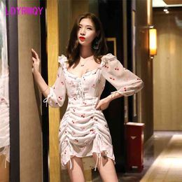 KTV women's fashion temperament chiffon embroidered bag hip short nightclub bar sexy dress 210416