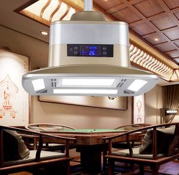 LED Air Purification Ceiling Fan Light Smoking Invisible Study Mahjong Hall Lift LCD Chess Room