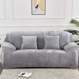  Modern Plush High Stretch Sofa Slipcover Strap Cover Furniture Protector Form Fit Luxury Thick sofa slipcover 211207