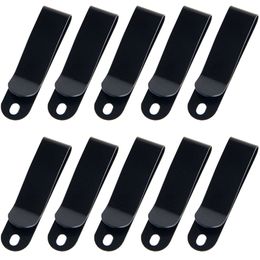 10PCS/LOT Black Kydex Holster Quick Clips Tactical Knife Sheath Gun Metal Belt Clip Small Handy Spare Part