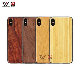 In Stock Luxury Real Wooden Nature Carved Wood Cherry Soft Edge Phone Cases Cover For iPhone 11 XS MAX XR X 6 7 8 Plus
