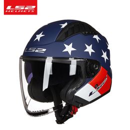 Original LS2 COPTER Retro Motorcycle Helmet with Dual Lens Scooter Man Women Vintage capacete ls2 of600 open face casco moto