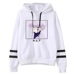 Kawaii Hunter X Hunter Hoodies Men Women Long Sleeve Sweatshirt Killua Black Hoodie Tops Clothes Y211122