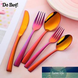 5Pcs/Set Cutlery Set Stainless Steel Rose Gold Knife Fork Spoon Dinnerware Set Kitchen Home Restaurant Tableware1