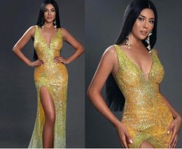 Evening dress women cloth V-Neck Off shoulder Gold Lace Long dress Kim kardashian Kylie jenner Yousef aljasmi Cannes Film Festival