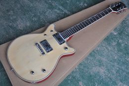 Factory custom Natural wood color Electric Guitar, Chrome Hardware,Rosewood Fretboard,Flame maple neck,Provide customized services