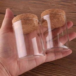 12pcs 50ml size 47*60mm Test Tube with Cork Stopper Spice Bottles Container Jars Vials DIY Craft 210330