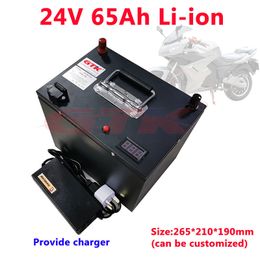 GTK 24V 65Ah lithium li ion battery pack with BMS customizable for electric scooter UPS golf cart electric vehicle +10A charger