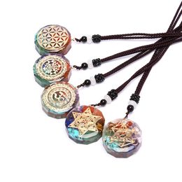 Pendant Necklaces Om Symbol Orgonite Luminous Energy Natural Crystal Chakra Orgon Energising Necklace Absorbs Negative Healing Jewellery
