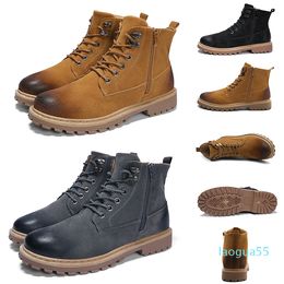 Fashion- Newest Winter Men Women Martin Boots Leather Warm Shoes Motorcycle Mens Ankle Boot