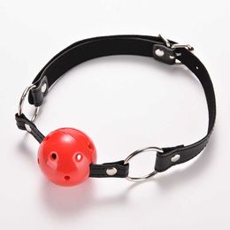 PU Leather Band Ball Mouth Gag Oral Fixation mouth stuffed Adult Games For Couples Flirting Sex Products Toys P0816