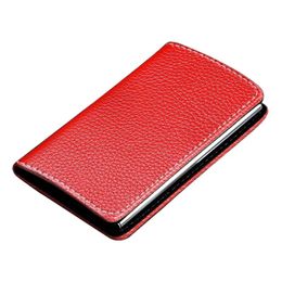 protective clean UK - Card Holders Keep Clean Name Holder Business Luxury Fashion Solid Case Portable PU Leather Gift Wallet Storage Durable Protective