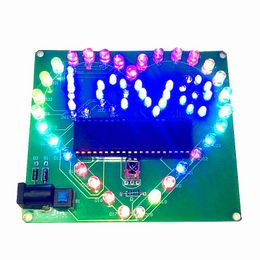 Light Beads Heart-shaped Lamp 51 Single-chip Microcomputer Water Colourful Remote Control Led Love Production Welding Kit