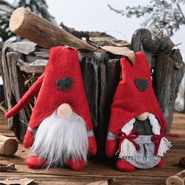 Forest Elderly Christmas Old Man Standing Posture Doll Lovely Faceless Dolls Ornaments Nordic Fabric New Year Xtmas ZC739