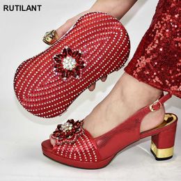 Italian High Quality Wedding Shoes & Bag Set - Women's African Matching Footwear - 210225