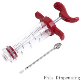 New Plastic Marinade Injector Syringe with Screw on Meat Needle for BBQ Grill 1oz Red