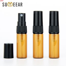 100Piece/Lot 3ml Amber Spray bottle Atomizer Perfume Bottle Empty Parfum Sample Essential Oil Cosmetic Containerhigh qty