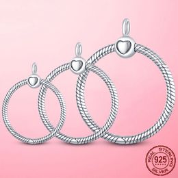 Heart love O charms 925 Sliver O Pendant DIY fit Original Pandora Clavicle Chain Pendant Necklace Charm Beads designer Jewellery Gift