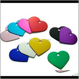 Tag,Id Card Supplies Home & Garden Drop Delivery 2021 Wholesale 100Pcs Heart Love Personalised Cat Tags Customised Engraving Name Phone Nodot