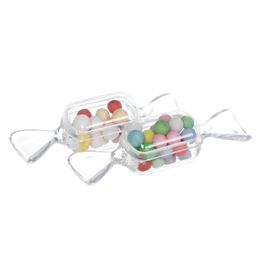 10Pcs Transparent Candy shape Plastic Boxes Favour Holders Acrylic Mini Box 3colors